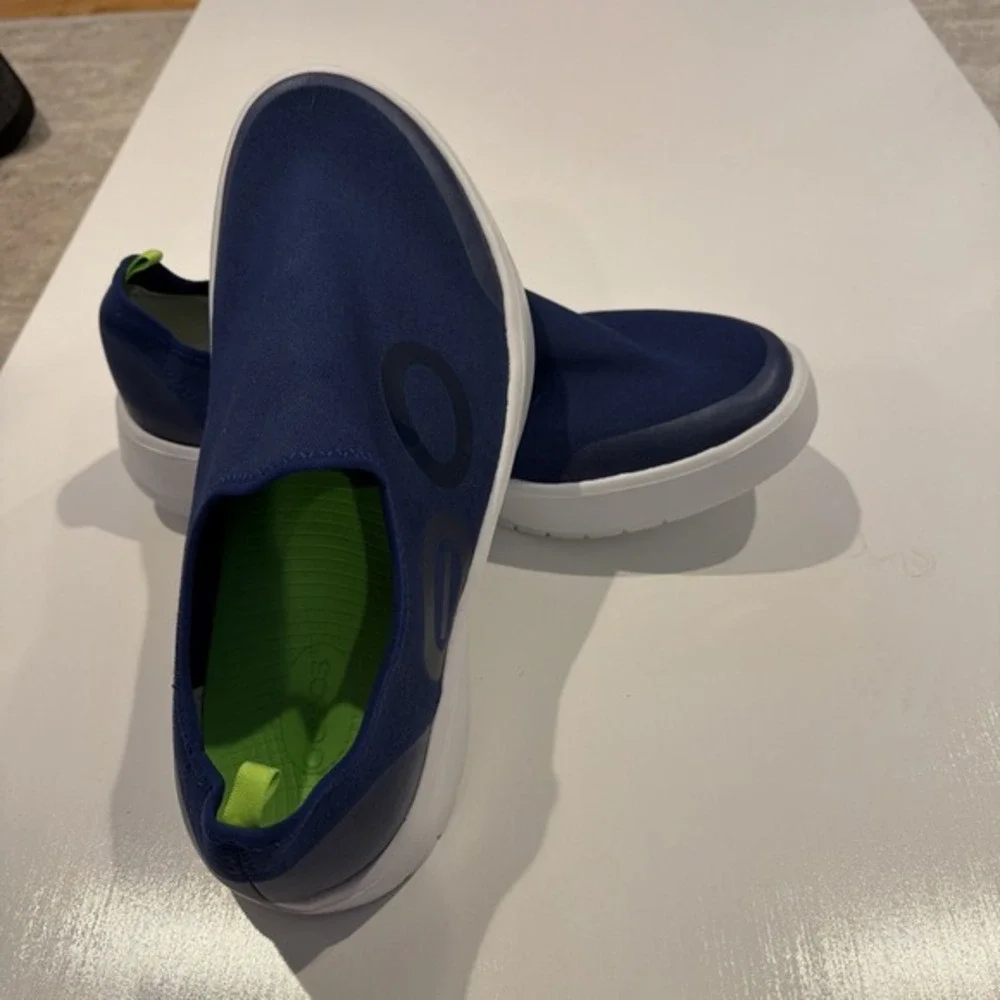 oofos mens 12 Blue Slip On Recovery Comfort Shoes Lightweight Athletic      1741